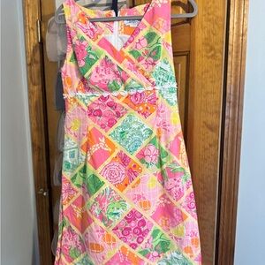 Lilly Pulitzer Colorblock Floral Sundress - Pink, Yellow, Orange